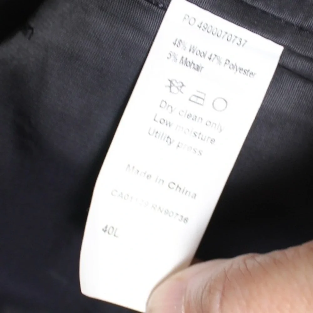 Calvin‎ Klein Mens Extreme Slim Fit Blue Wool Mohair Blend 2 Piece Suit 40L